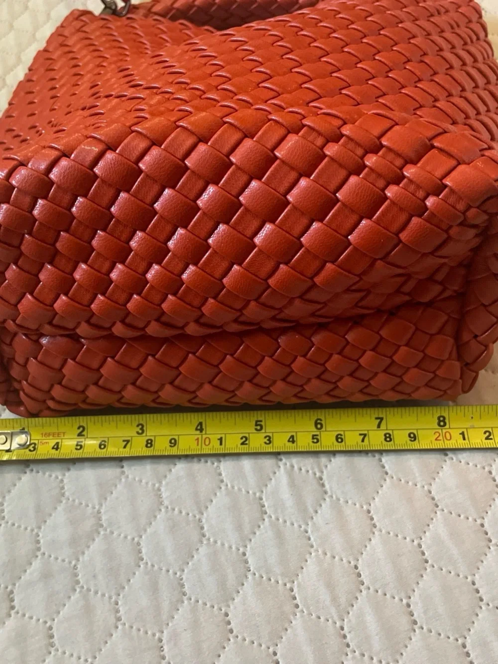 Braided Hobo Bag in Terracotta Red
